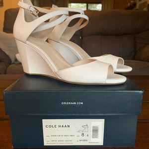 Cole Haan white wedges